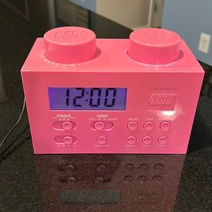 Lego Brick pink alarm clock radio